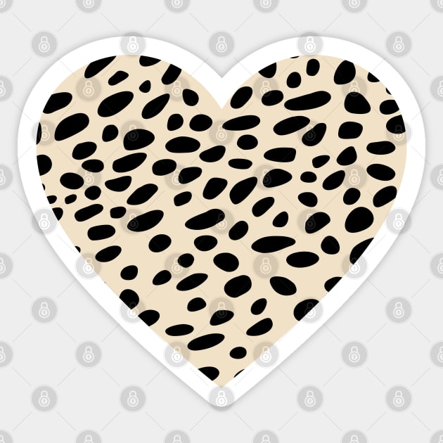 Cheetah Leopard Original Print Heart Shape Sticker by RageRabbit